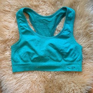 Teal heather Champion sports bra